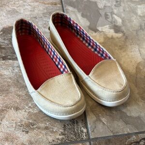 CROCS Cream Flats Comfortable Loafers